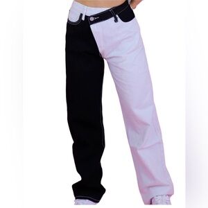 Asymmetrical Denim Pants